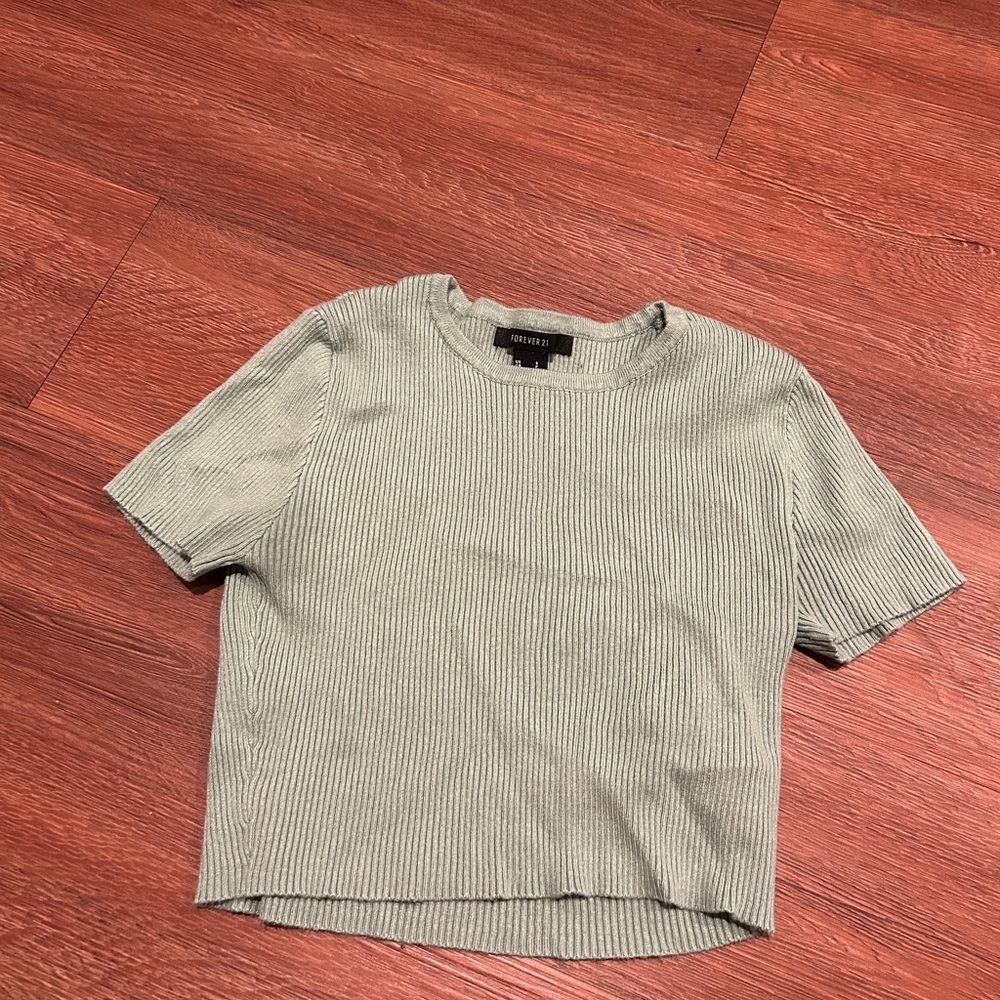Forever 21 Ribbed Mint Women's Crop Top